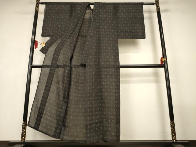平和屋着物＊夏物　重要無形文化財　本場宮古上布　幾何学文様　苧麻　逸品　AABL7912jd
