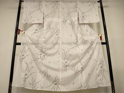 平和屋着物＊夏物　小紋　絽　草花文　洗える着物　AABL7931jd