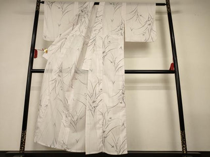 平和屋着物＊夏物　小紋　絽　草花文　洗える着物　AABL7931jd