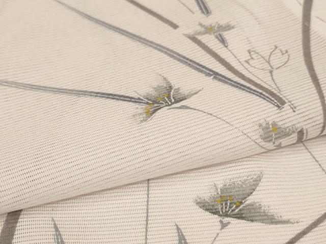 平和屋着物＊夏物　小紋　絽　草花文　洗える着物　AABL7931jd