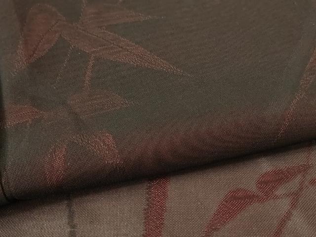 平和屋着物＊夏物　小紋　紗　枝葉文　正絹　逸品　AABL7937jd