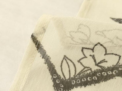平和屋着物＊夏物　小紋　紗　草花文　洗える着物　AABL7939jd