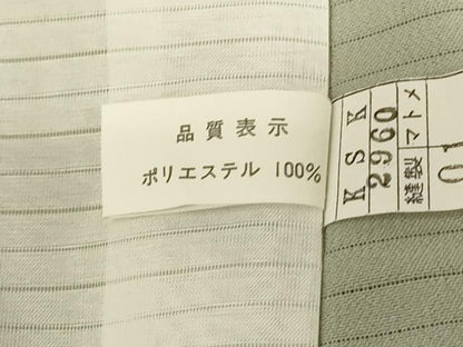 平和屋着物＊夏物　色無地　絽縮緬　柳鼠色　洗える着物　AABL7940jd