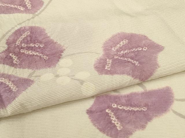 平和屋着物＊夏物　訪問着　絽　絞り　蔦の葉文　正絹　逸品　AABL7945jd
