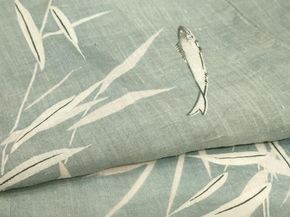 平和屋着物＊夏物　上布　魚　麻　逸品　AABL7946jd