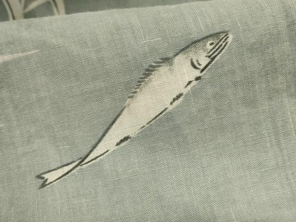 平和屋着物＊夏物　上布　魚　麻　逸品　AABL7946jd