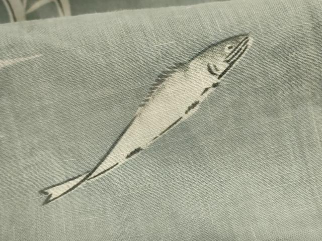 平和屋着物＊夏物　上布　魚　麻　逸品　AABL7946jd