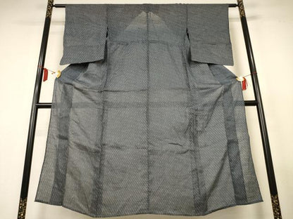 平和屋着物＊夏物　上布　変わり斜縞　麻　逸品　AABL7947jd