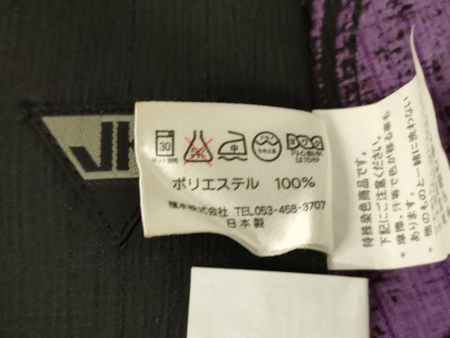平和屋着物＊夏物　ファッションデザイナー　コシノジュンコ　小紋　紗　舞花文　黒地　洗える着物　AABL7964jd