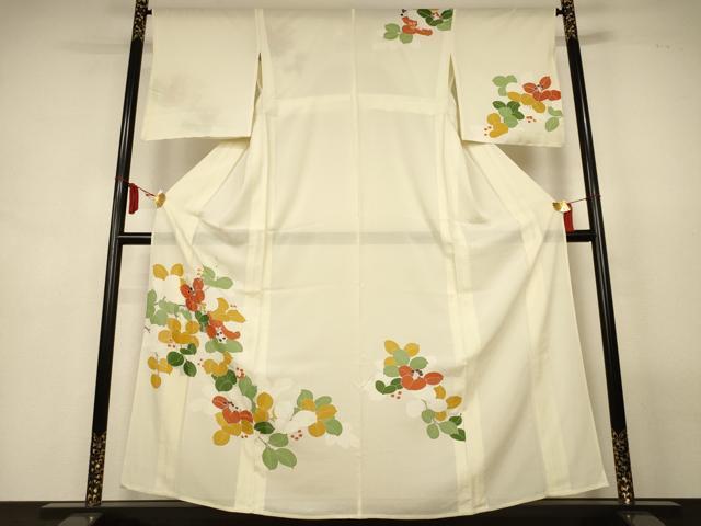 平和屋着物＊夏物　訪問着　絽　南天文　銀彩　正絹　逸品　AABL7999jd