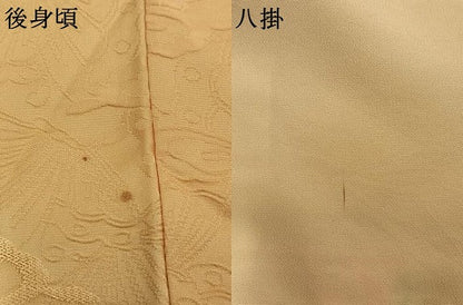 平和屋着物●上質な色無地　蝶尽くし地紋　蜂蜜色　正絹　逸品　AABL8003fy