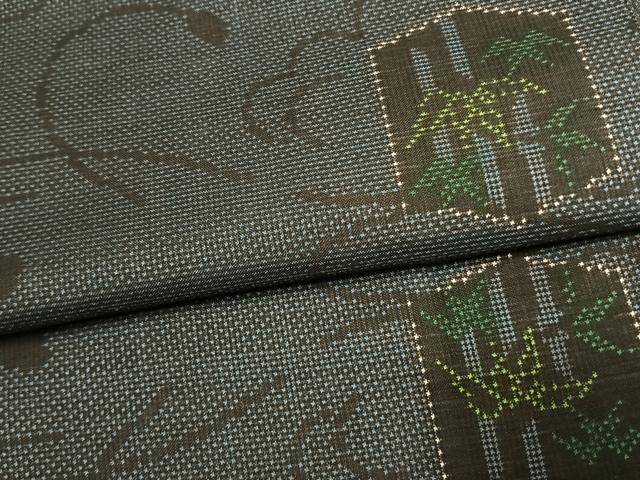 平和屋着物●本場大島紬　7マルキ　亀甲笹竹文　正絹　逸品　AABL8008fy