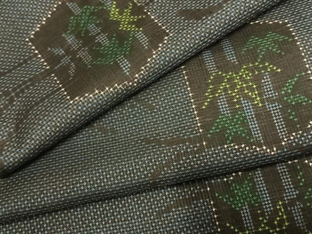 平和屋着物●本場大島紬　7マルキ　亀甲笹竹文　正絹　逸品　AABL8008fy