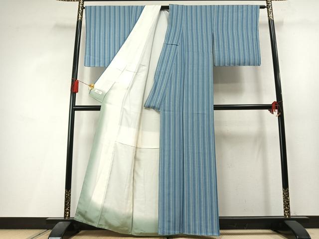 平和屋着物●上質な小紋　縞　やまと誂製　逸品　未使用　AABL8009fy