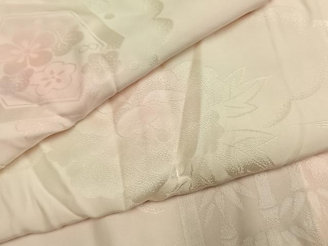 平和屋着物●振袖用長襦袢　袷　亀甲草花地紋　暈し染め　半衿刺繍　正絹　逸品　AABL8011fy