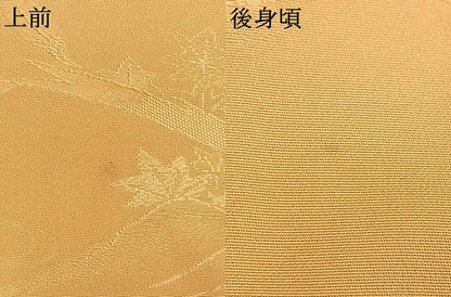 平和屋着物●上質な色無地　枝葉地紋　飴色　正絹　逸品　AABL8017fy