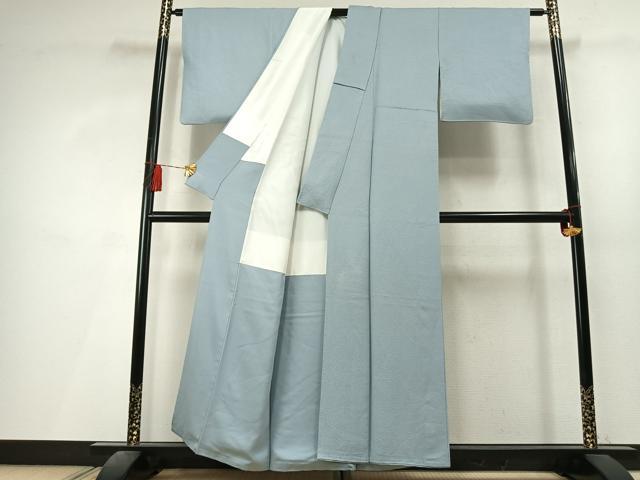 平和屋着物●上質な色無地　草花地紋　秘色色　正絹　逸品　AABL8053fy
