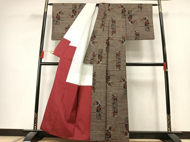 平和屋着物●本場大島紬　9マルキ　色紙花文　正絹　逸品　未使用　AABL8076fy