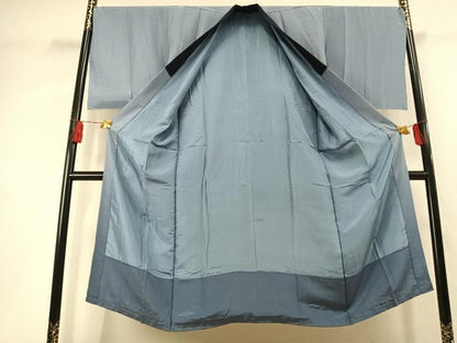 平和屋着物●男性　長襦袢　袷　手描き　富士山　枝松文　暈し染め　金彩　正絹　逸品　AABL8077fy
