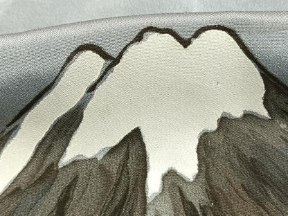平和屋着物●男性　長襦袢　袷　手描き　富士山　枝松文　暈し染め　金彩　正絹　逸品　AABL8077fy