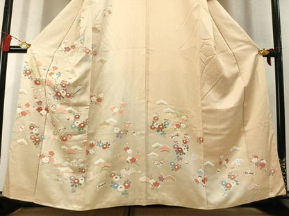 平和屋着物●訪問着　草花文　暈し染め　金彩　正絹　逸品　AABL8093fy