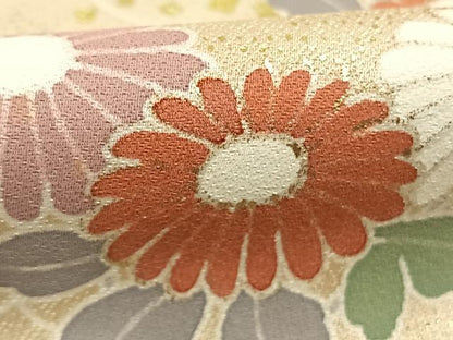 平和屋着物●訪問着　草花文　暈し染め　金彩　正絹　逸品　AABL8093fy