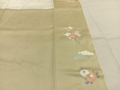 平和屋着物●訪問着　草花文　暈し染め　金彩　正絹　逸品　AABL8093fy