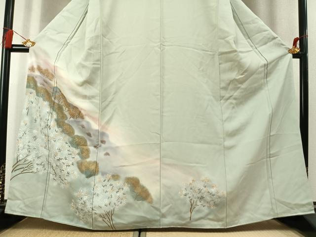 平和屋着物●訪問着　風景文　暈し染め　金彩　正絹　逸品　AABL8094fy