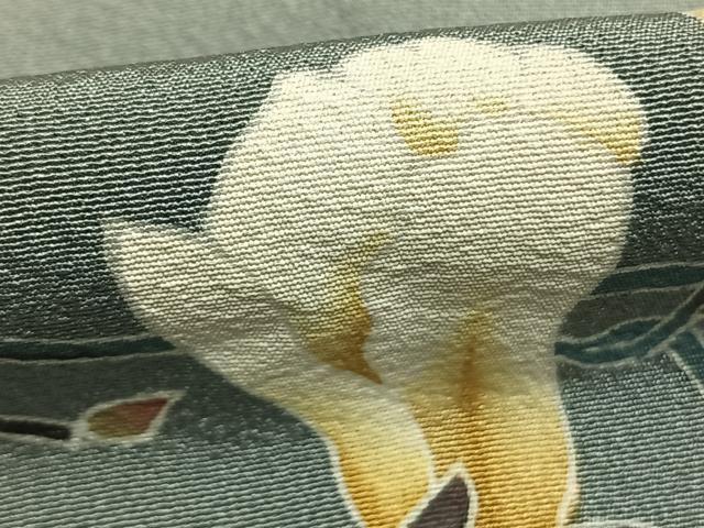 平和屋着物●糸目友禅作家　滝沢晃　訪問着　枝花文　暈し染め　銀座おゝぎ屋扱い　正絹　逸品　AABL8097fy