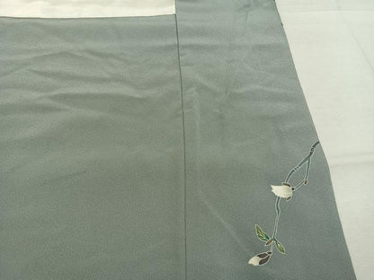 平和屋着物●糸目友禅作家　滝沢晃　訪問着　枝花文　暈し染め　銀座おゝぎ屋扱い　正絹　逸品　AABL8097fy