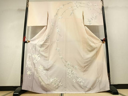 平和屋着物●訪問着　枝花文　暈し染め　正絹　逸品　AABL8099fy