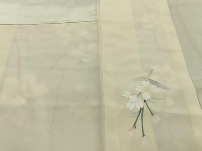 平和屋着物●訪問着　枝花文　暈し染め　正絹　逸品　AABL8099fy