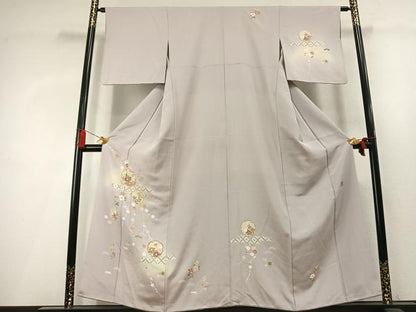平和屋着物●訪問着　友禅　作家物　雪輪花文　暈し染め　正絹　逸品　AABL8101fy