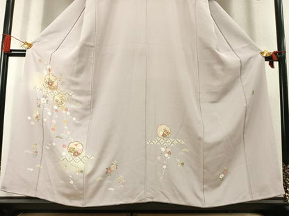 平和屋着物●訪問着　友禅　作家物　雪輪花文　暈し染め　正絹　逸品　AABL8101fy