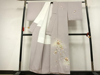 平和屋着物●訪問着　友禅　作家物　雪輪花文　暈し染め　正絹　逸品　AABL8101fy