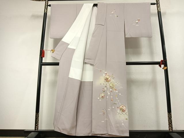 平和屋着物●訪問着　友禅　作家物　雪輪花文　暈し染め　正絹　逸品　AABL8101fy