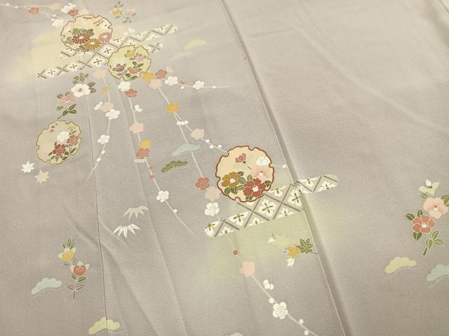 平和屋着物●訪問着　友禅　作家物　雪輪花文　暈し染め　正絹　逸品　AABL8101fy