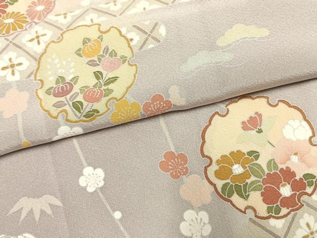 平和屋着物●訪問着　友禅　作家物　雪輪花文　暈し染め　正絹　逸品　AABL8101fy
