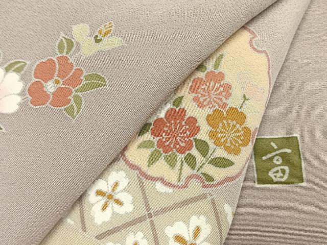 平和屋着物●訪問着　友禅　作家物　雪輪花文　暈し染め　正絹　逸品　AABL8101fy
