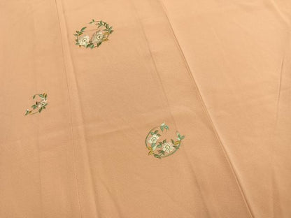平和屋着物●訪問着　総刺繍　草花文　金糸　正絹　逸品　未使用　AABL8109fy