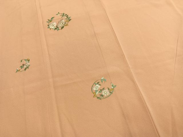 平和屋着物●訪問着　総刺繍　草花文　金糸　正絹　逸品　未使用　AABL8109fy