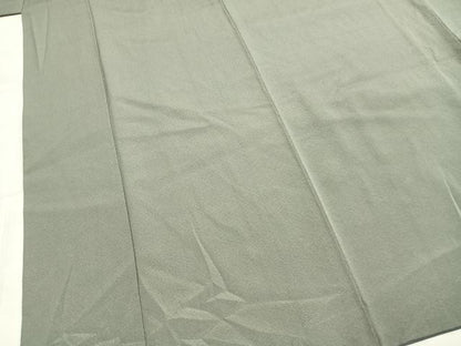 平和屋着物●上質な色無地　鼠色　正絹　逸品　AABL8113fy