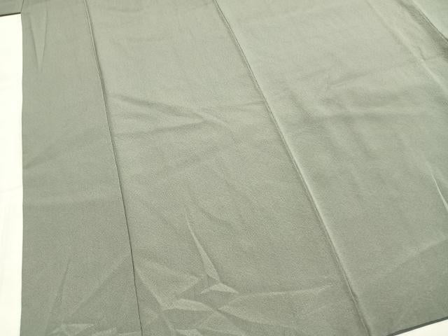 平和屋着物●上質な色無地　鼠色　正絹　逸品　AABL8113fy