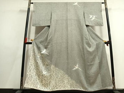 平和屋着物●訪問着　刺繍　飛鳥文　たたき染め　金糸　正絹　逸品　AABL8114fy