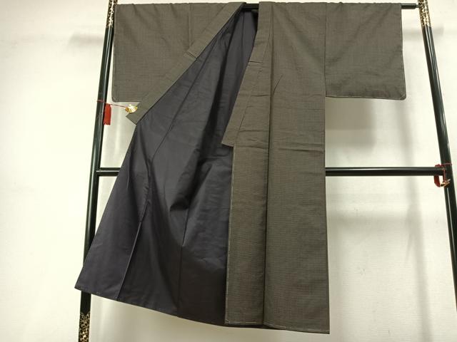 平和屋着物●男性　紬　アンサンブル　100亀甲　総詰め　正絹　逸品　未使用　AABL8135fy