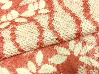 平和屋着物●訪問着　総絞り　立涌舞葉文　正絹　逸品　AABL8136fy