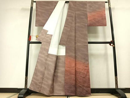 平和屋着物●本場染大島紬　訪問着　霞文　正絹　逸品　AABL8143fy