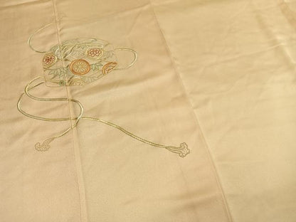 平和屋着物●中国三大刺繍　相良刺繍　総刺繍　訪問着　文箱文　正絹　逸品　AABL8158fy