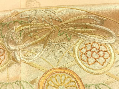 平和屋着物●中国三大刺繍　相良刺繍　総刺繍　訪問着　文箱文　正絹　逸品　AABL8158fy