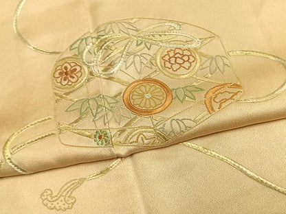 平和屋着物●中国三大刺繍　相良刺繍　総刺繍　訪問着　文箱文　正絹　逸品　AABL8158fy
